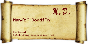 Manó Domán névjegykártya